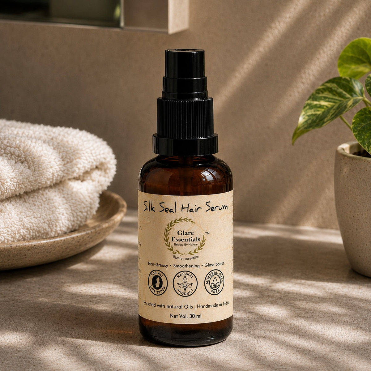 SilkSeal Hair Serum | Non-Greasy Leave-In Serum for Smooth, Frizz-Free Hair| 30ml